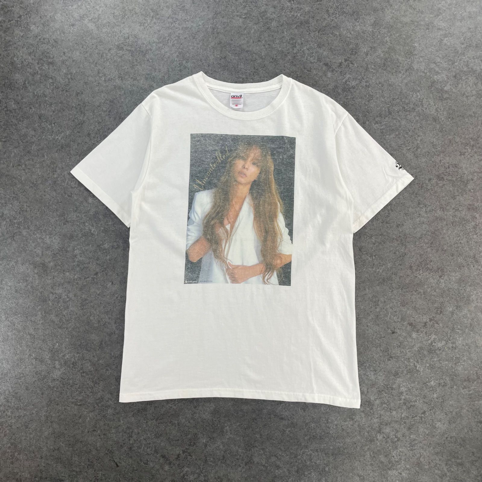 希少! ファン必見! anvill アンビル 安室奈美恵 非売品 希少 2012 Namie Amuro PLAYBUTTON Tシャツ グラフィック プリント ホワイト Y2K