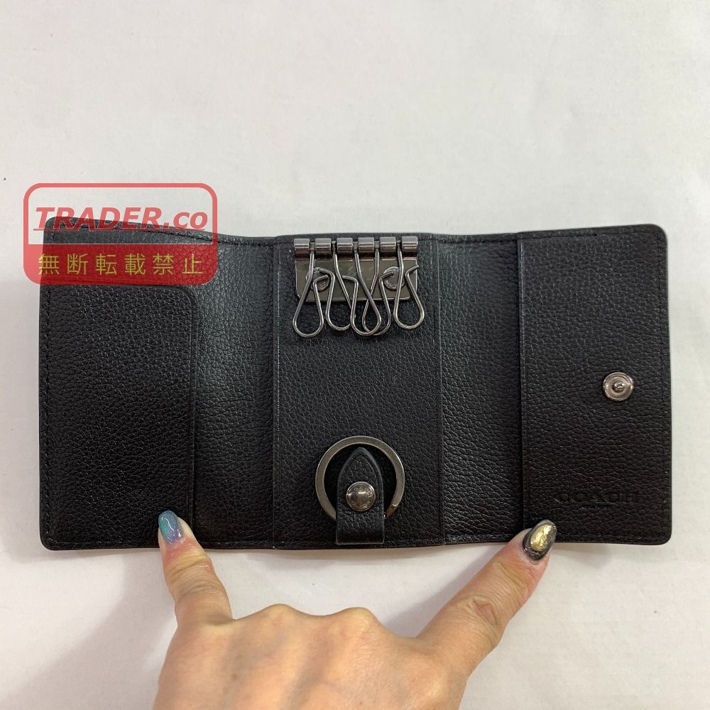 04w7181▽※【中古】COACH コーチ キーケース メンズ カーフ レザー