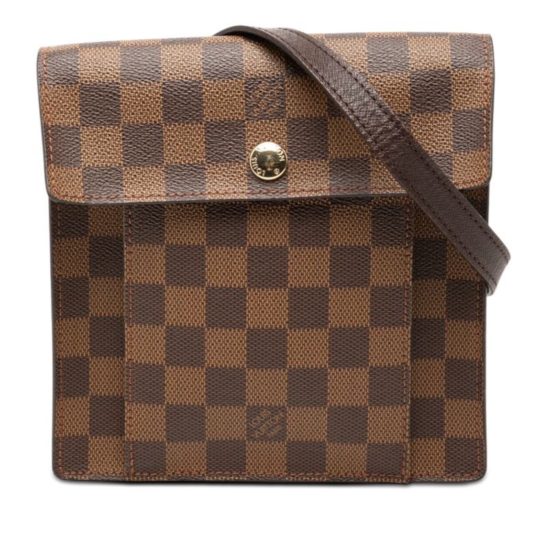 ルイ ヴィトン ダミエ ピムリコ ショルダーバッグ N45272 ブラウン PVC レザー レディース LOUIS VUITTON【1-0269521】
