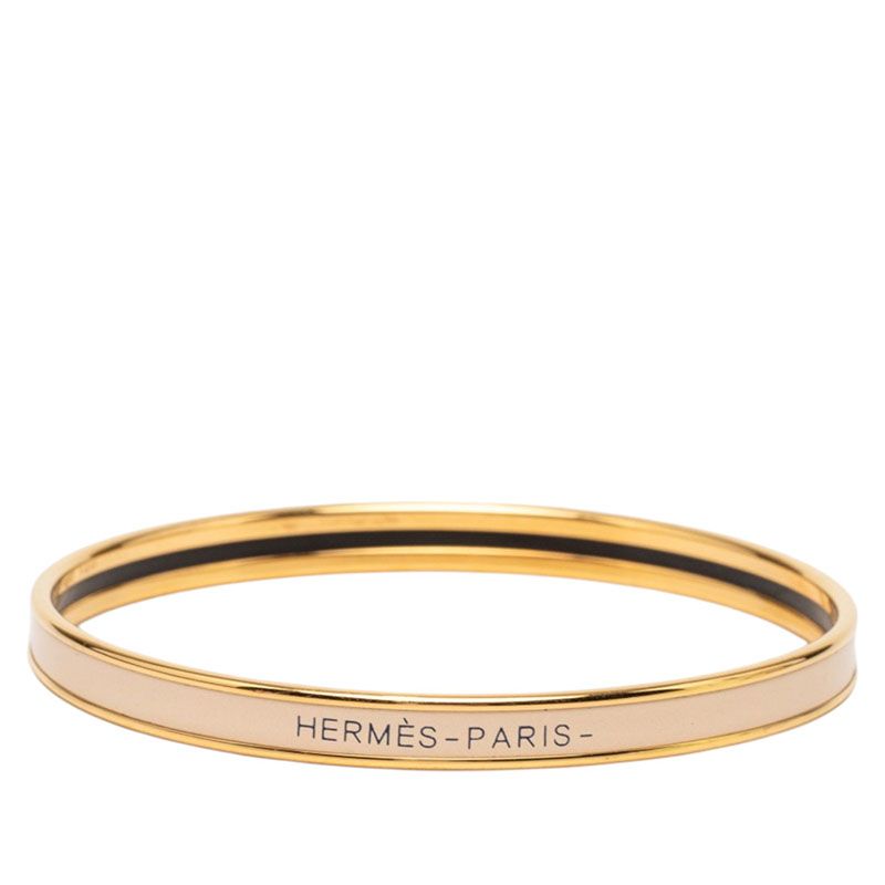 エルメス ユニ ブレスレット エクストラファン バングル ゴールド クレーム メッキ レディース HERMES【1-0270455】