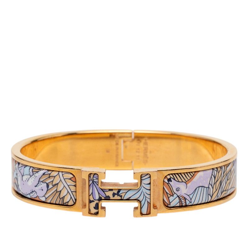 エルメス クリックH PM ANIMAUX CAMOUFLES バングル ブレスレット ゴールド マルチカラー メッキ レディース HERMES【1-0270495】