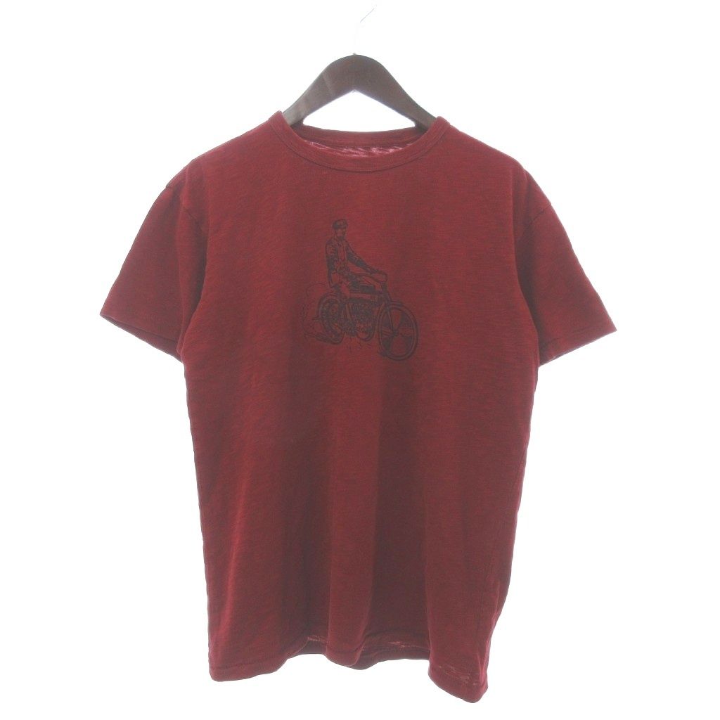 RRL レッド Tシャツ 100%コットン ダブルアールエル RRL Tシャツ カットソー 半袖 クルーネック コットン