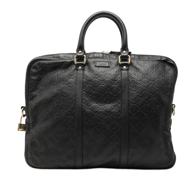 グッチ グッチシマ ビジネスバッグ フリーフケース 2WAY 208463 ブラック レザー メンズ GUCCI【1-0270666】