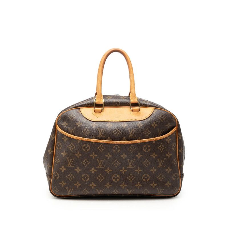 ルイ ヴィトン モノグラム ドーヴィル ハンドバッグ M47270 ブラウン PVC レザー レディース LOUIS VUITTON【1-0271175】