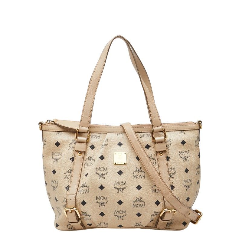 エム シー エム ヴィセトス ハンドバッグ ショルダーバッグ 2WAY ベージュ レザー レディース MCM【1-0271843】