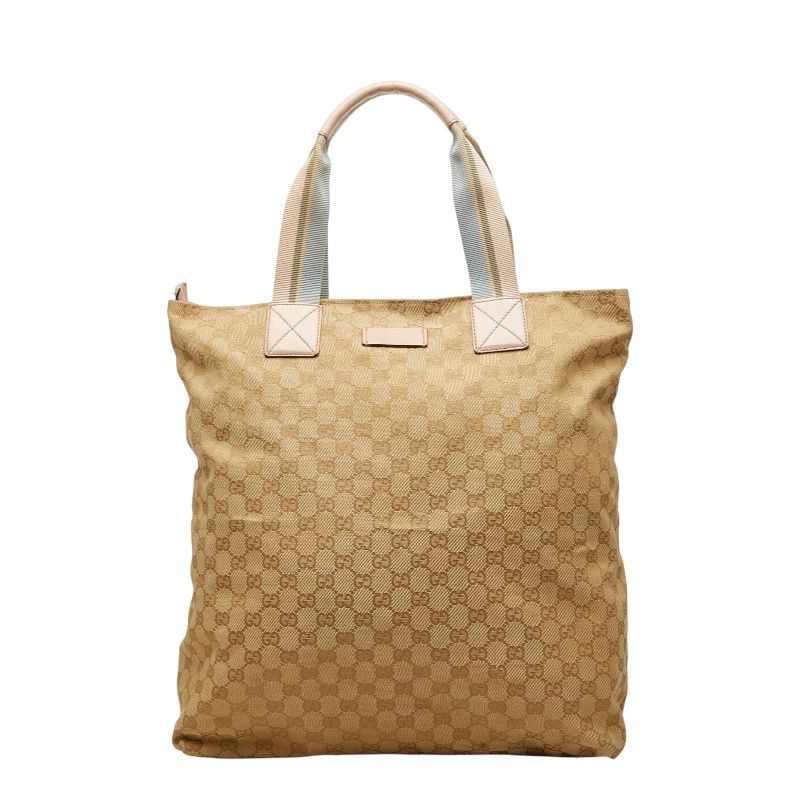 グッチ GGキャンバス トートバッグ 131233 ベージュ ピンク キャンバス レザー レディース GUCCI【1-0273107】