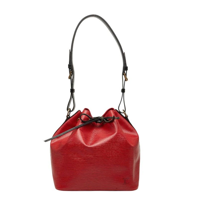 ルイ ヴィトン エピ プチ ノエ バイカラー ショルダーバッグ M44172 レッド ブラック レザー レディース LOUIS VUITTON【1-0273668】