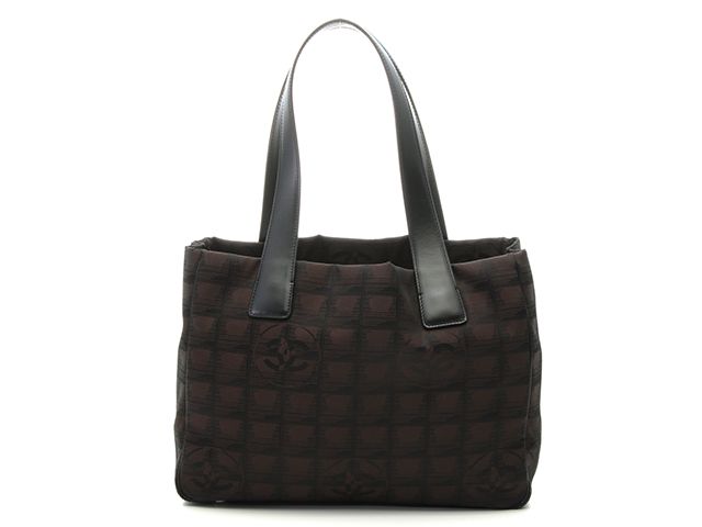 CHANEL シャネル バッグ ニュートラベルライントートPM ダークブラウン/ブラック/GP ナイロン ﾊﾞｯｸﾞ A20457 トートバッグ ナイロン ブラウン レディース【中古】