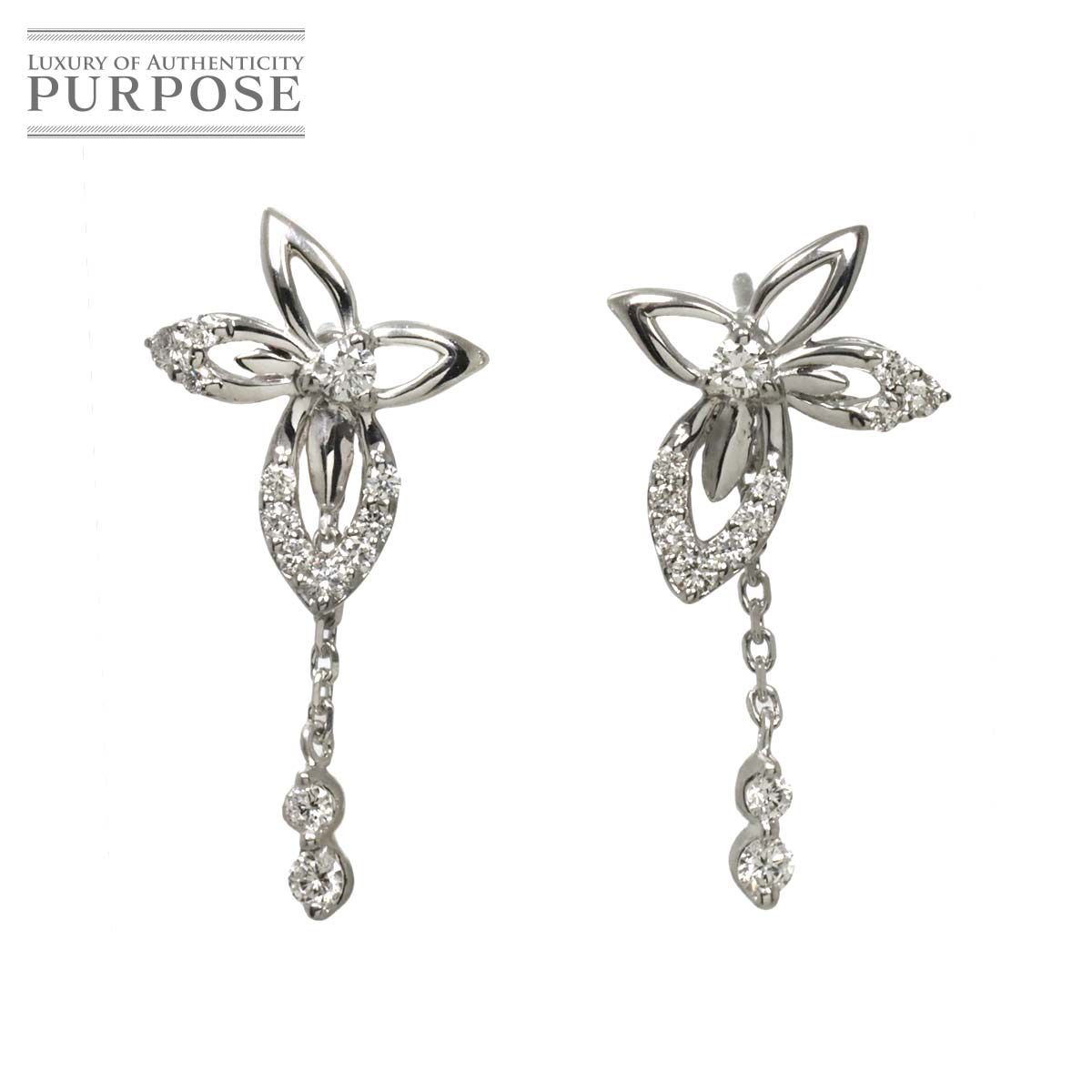 ダイヤ 0.25ct/0.25ct ピアス K18 WG ホワイトゴールド 750 Diamond Earrings Pierced 90321655