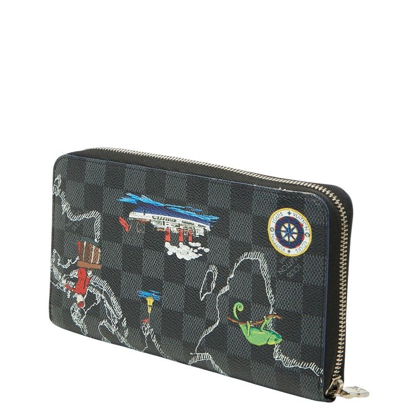 ルイ ヴィトン ダミエ グラフィット ジッピーオーガナイザーNM マップ 長財布 N40204 PVC レザー メンズ LOUIS VUITTON【1-0276574】