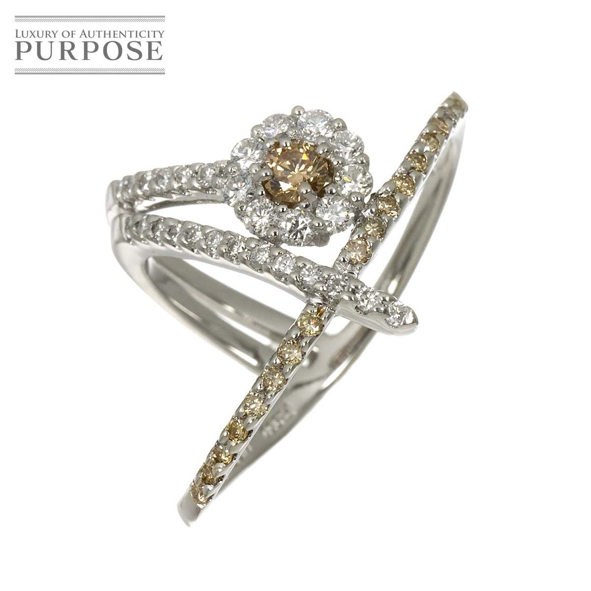 リング 14.5号 ダイヤ 0.55ct/0.45ct Pt プラチナ 指輪 Diamond Ring 90325091