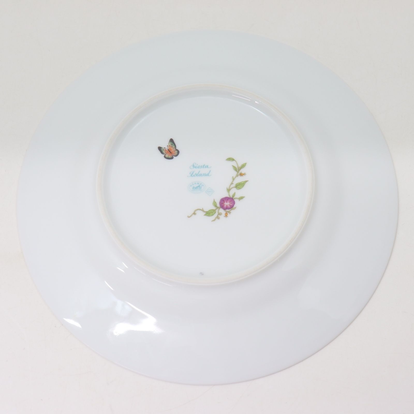 ITUKWK9122O8 美品 HERMES エルメス Siesta  シエスタアイランド プレート 皿 植物 昆虫 オレンジ 朝顔 ボタニカル 食器 キッチン インテリア ITUKWK9122O8 美品 HERMES エルメス Siesta Island シエスタアイランド