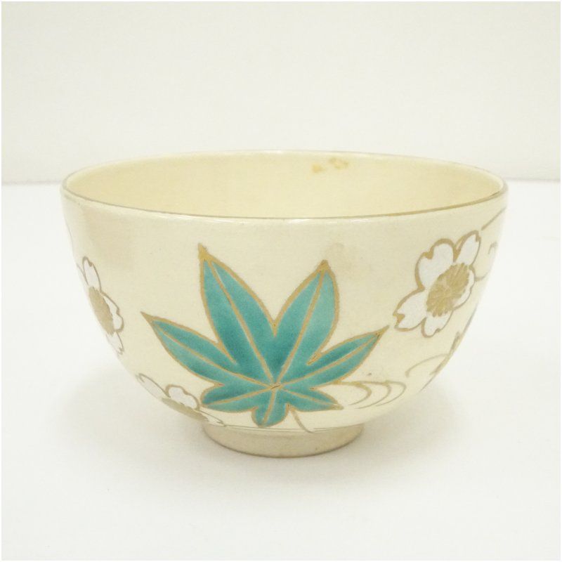 京焼 橋本紫雲造 色絵雲錦茶碗 茶道 抹茶 おしゃれ 抹茶茶碗 抹茶碗 和