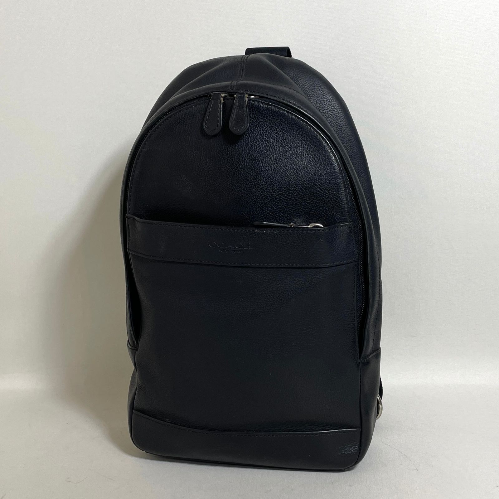 2605-292｜コーチ ボディバッグ レザー ネイビー