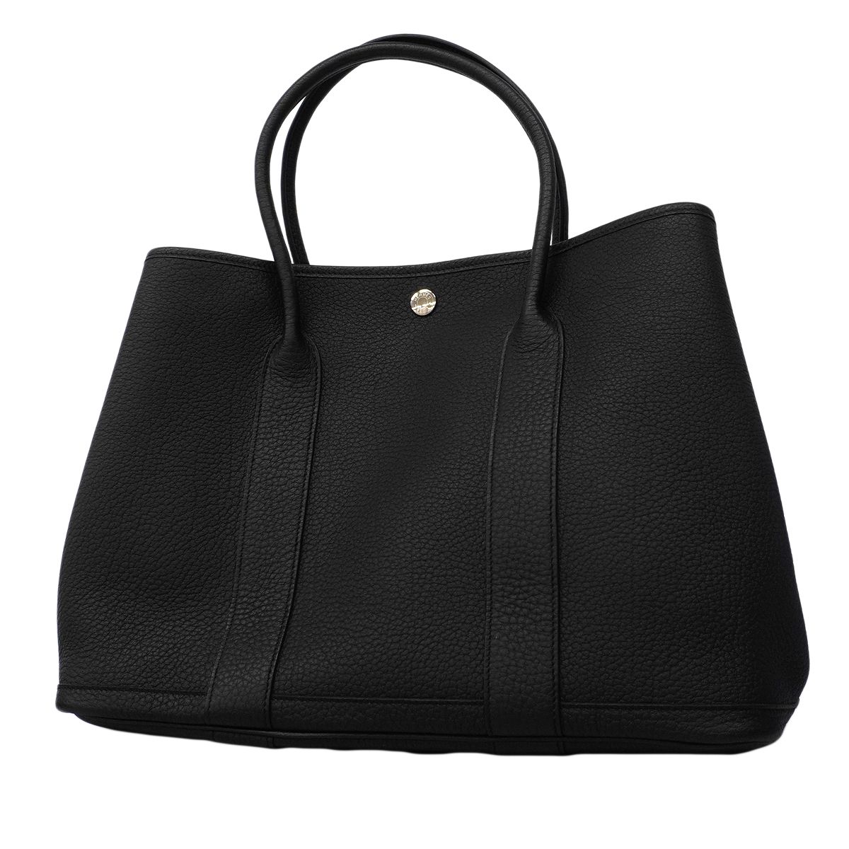 【6fa1748】エルメス トートバッグ ガーデンパーティPM ネゴンダ ブラック シルバー金具 W刻印【中古】レディース