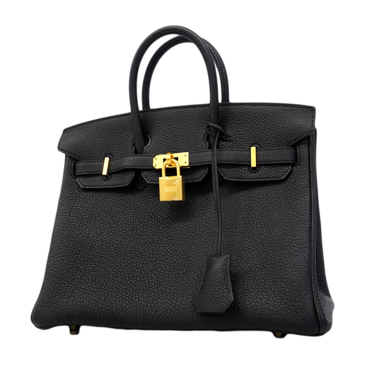 【6fa1568-g】エルメス ハンドバッグ バーキン25 トゴ ブラック ゴールド金具 K刻印【中古】レディース
