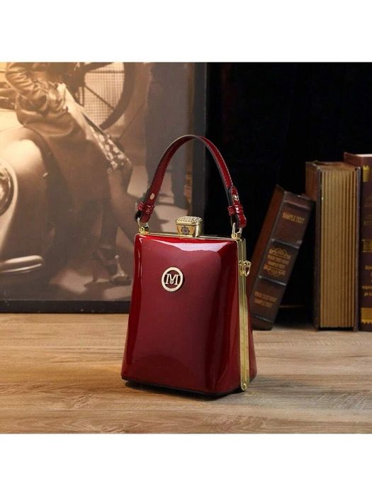 バッグ レディース ハンドバッグ 女性用クリスタルデコレーション付きラグジュアリーグロッシーミニクラッチバッグ