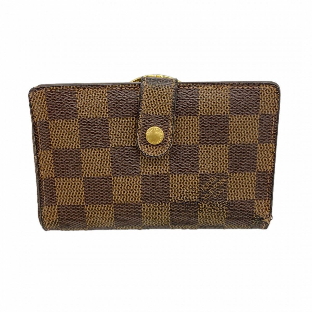 【6fb2170】ルイヴィトン 財布 ダミエ ポルトモネビエヴィエノワ N61664 エベヌ【中古】レディース