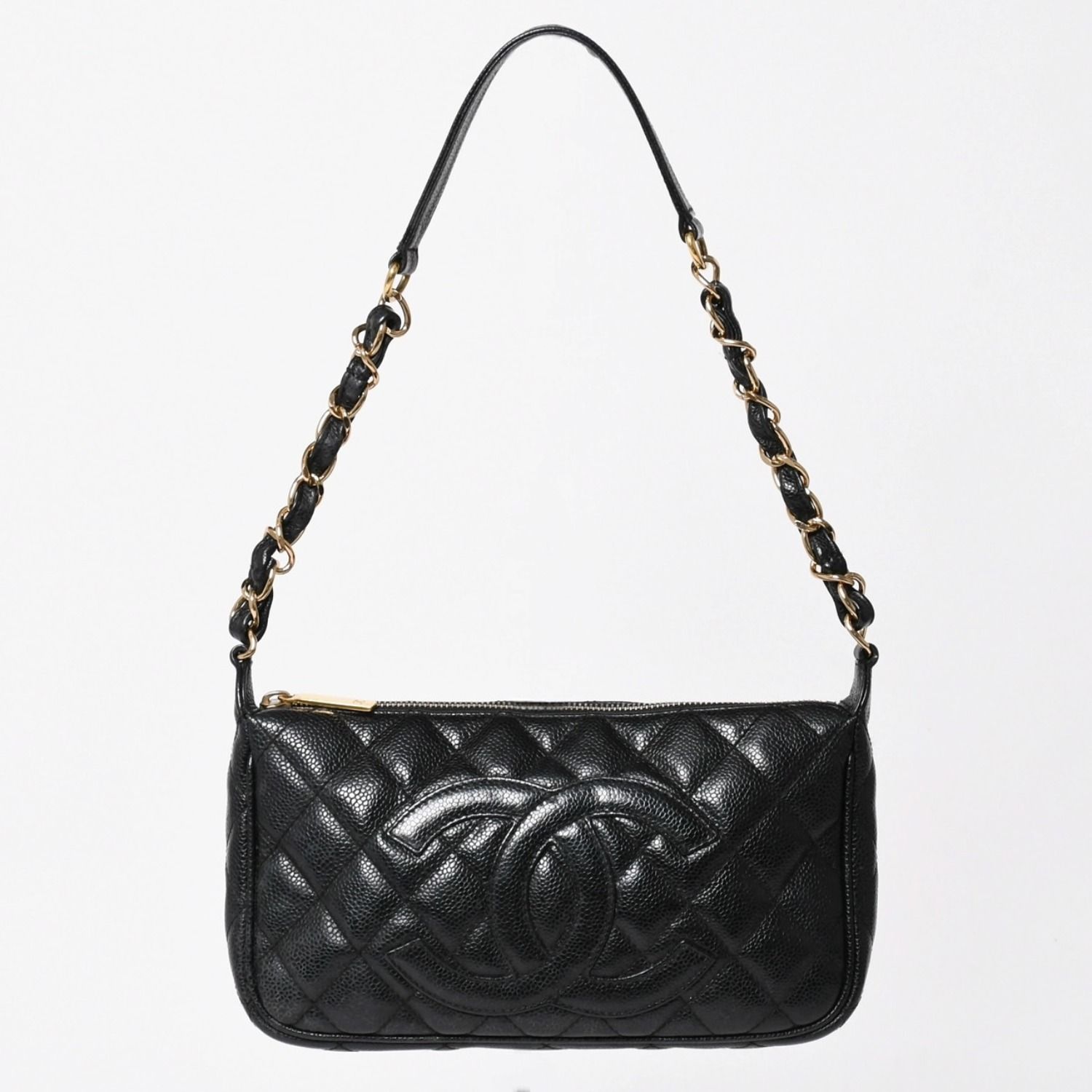 CHANEL シャネル　ココマーク　キャビアスキン　ポーチ　チェーンショルダー 極美品 CHANEL シャネル チェーンショルダーバッグ マトラッセ