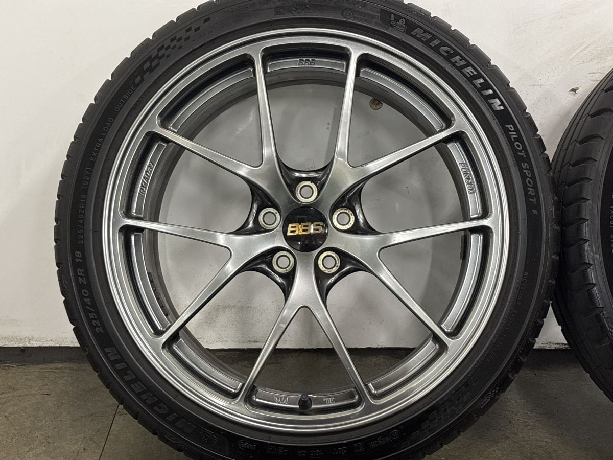 鍛造品 バリ溝】BBS RI-A 037 18in 8J +45 PCD100 パイロットスポーツ5 