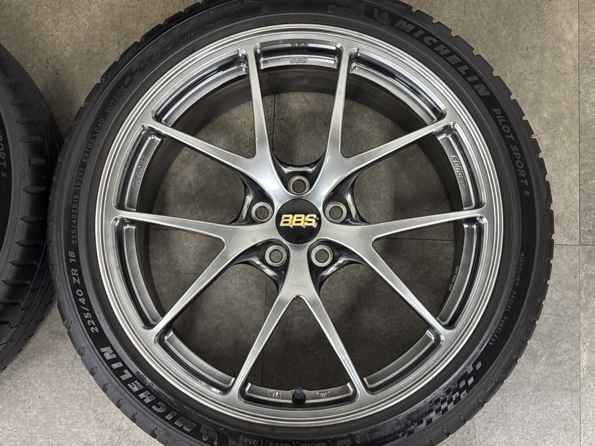 鍛造品 バリ溝】BBS RI-A 037 18in 8J +45 PCD100 パイロットスポーツ5