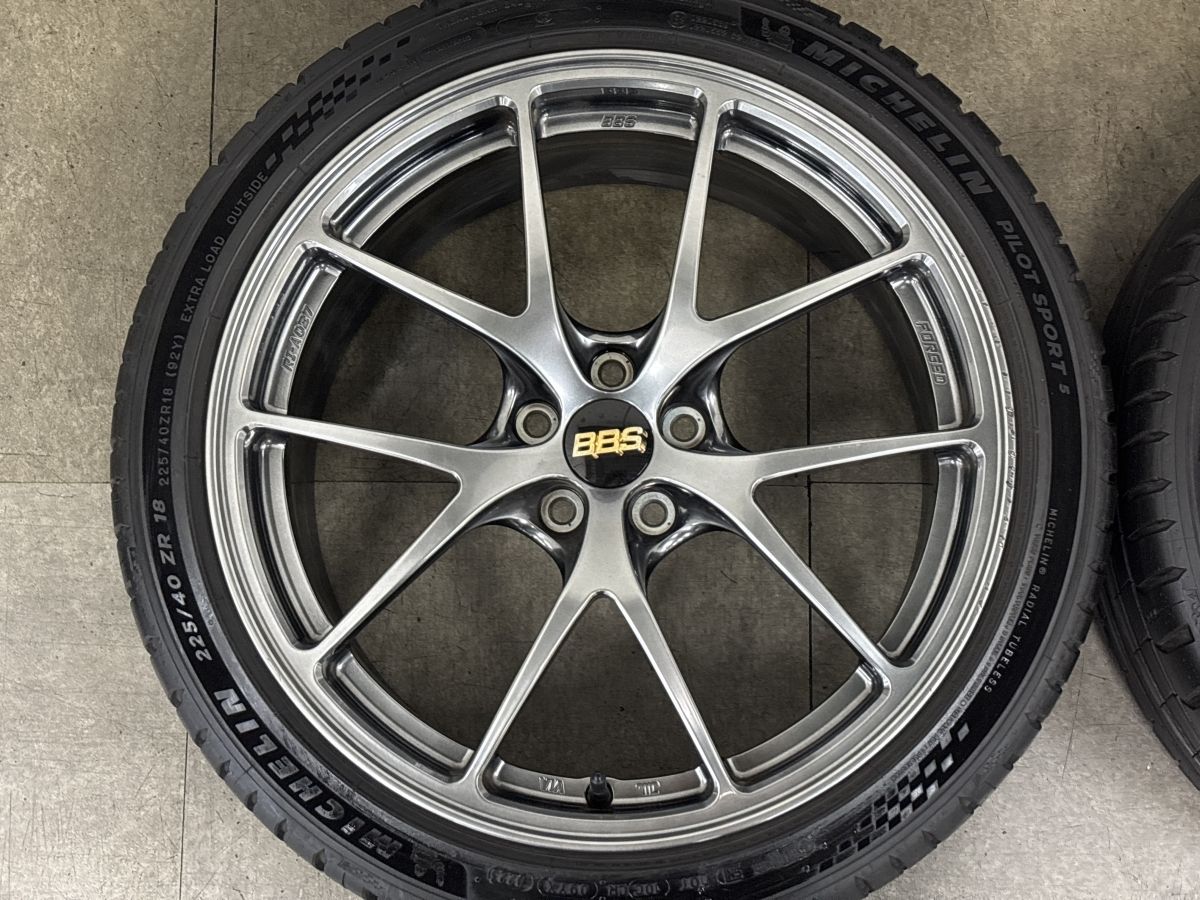 鍛造品 バリ溝】BBS RI-A 037 18in 8J +45 PCD100 パイロットスポーツ5 