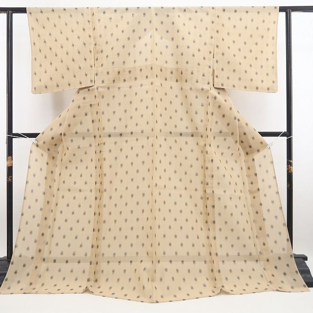 【美品・紗紬】美品 夏着物 正絹 tomihisa“素朴な風合いを楽しむ夏の洒落着”8789