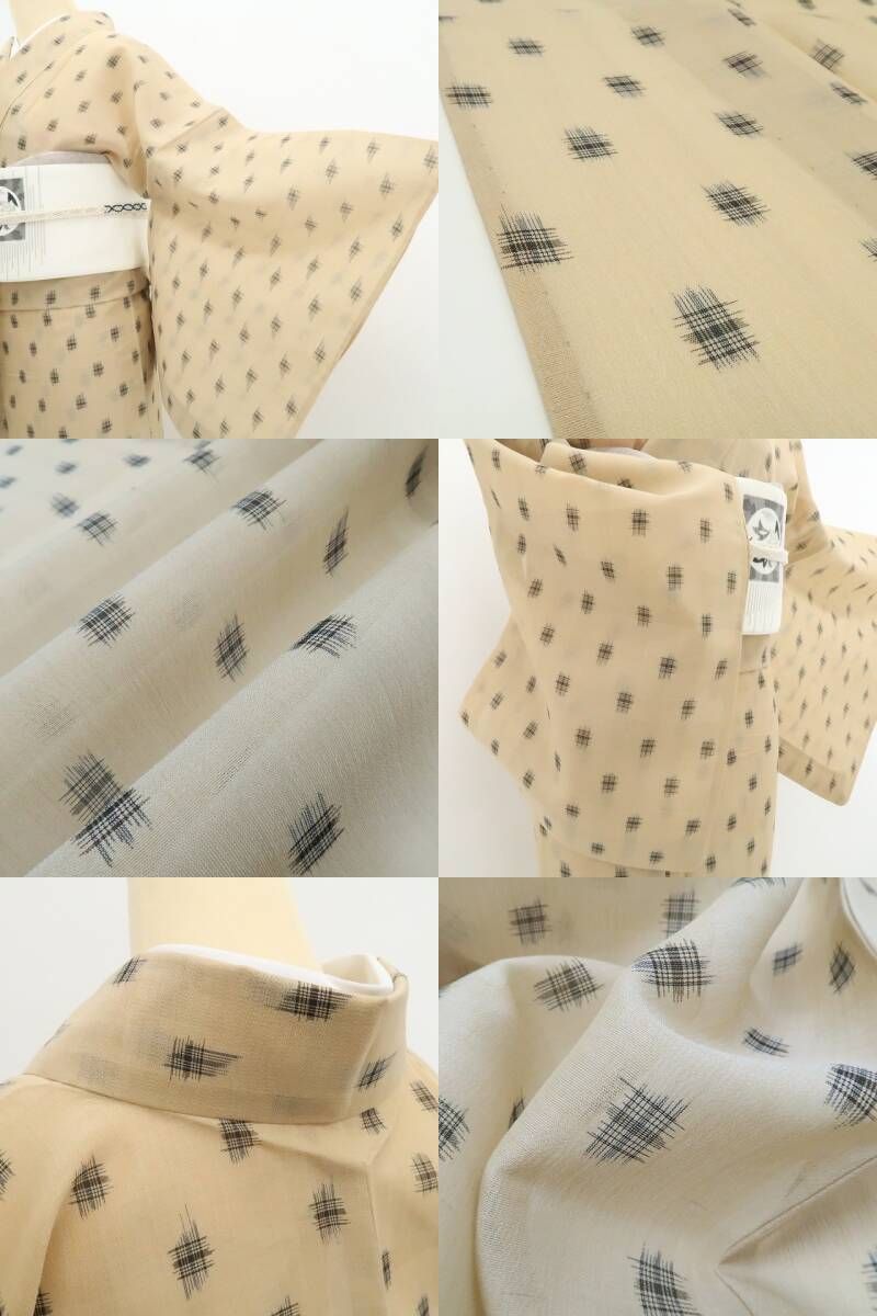 【美品・紗紬】美品 夏着物 正絹 tomihisa“素朴な風合いを楽しむ夏の洒落着”8789