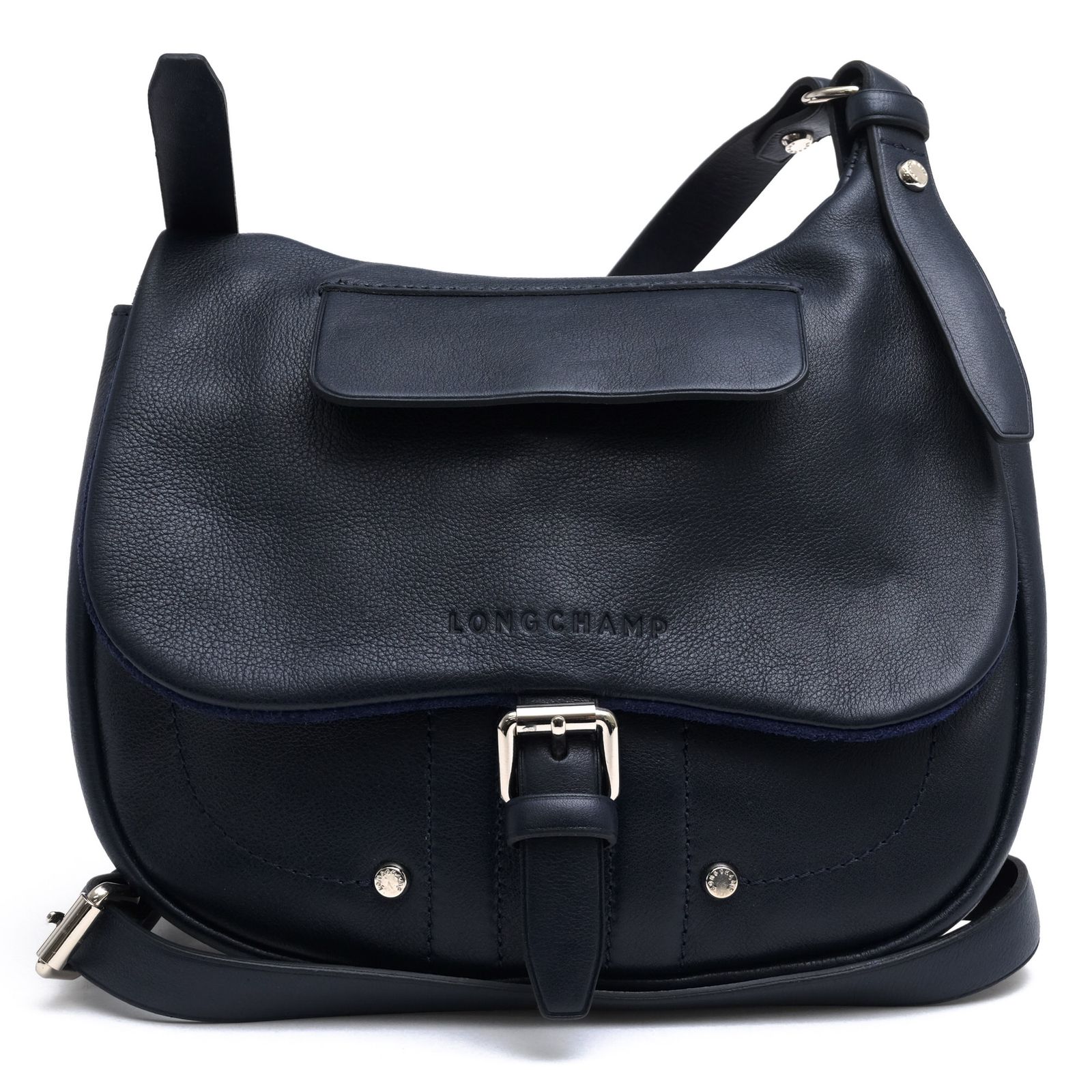 ロンシャン／Longchamp バッグ ショルダーバッグ 鞄 レディース 女性 女性用 レザー 革 本革 ネイビー 紺 Balzane バルザン シボ革 シュリンクレザー