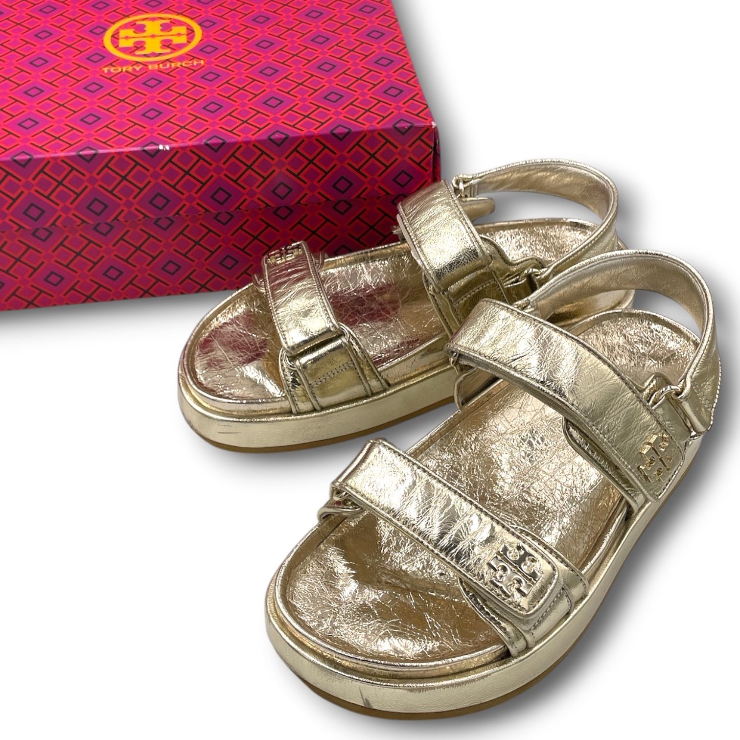 箱付き 保存袋付き Tory Burch トリーバーチ キラ スポーツサンダル 
