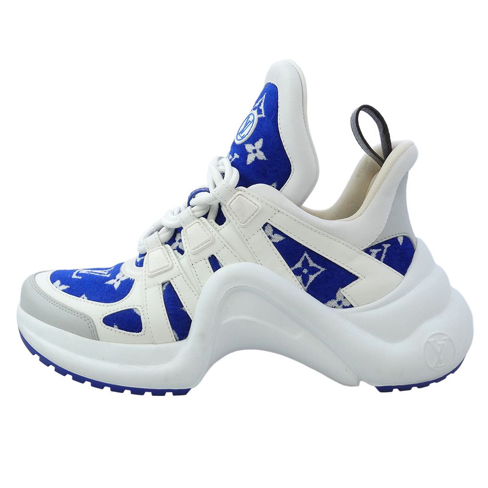 LOUIS VUITTON ルイ・ヴィトン GO 0242 LVアークライト・ライン モノグラム スニーカー ホワイト系 ブルー系 38【中古】