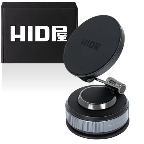 HID屋 スマホホルダー 車 マグネット 強力磁石 吸盤固定 360度回転 片手操作 MagSafe対応 車載スマホホルダー iPhone Android 工具不要as fdc03c77