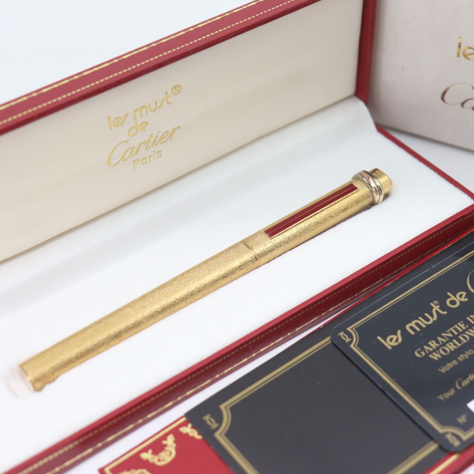 Cartier must ボールペン ゴールド トリニティ 専用ケース付き ITXZIULU601C Cartier カルティエ トリニティ ボールペン ゴールド