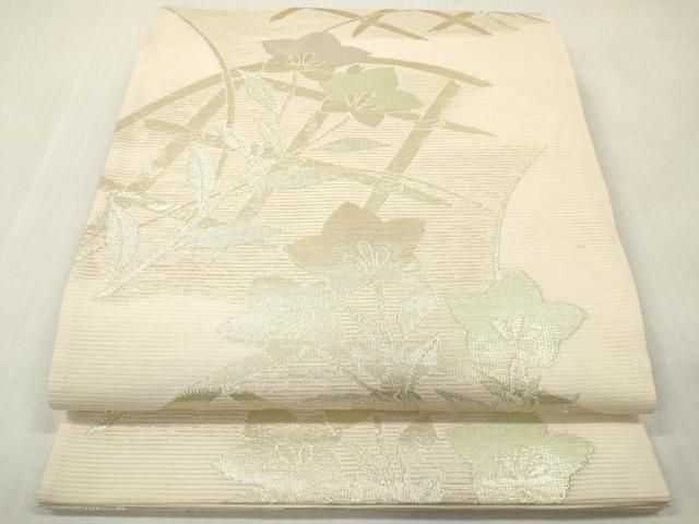 平和屋着物＊夏物　六通柄袋帯　籬桔梗文　金糸　正絹　逸品　DABF0439ea
