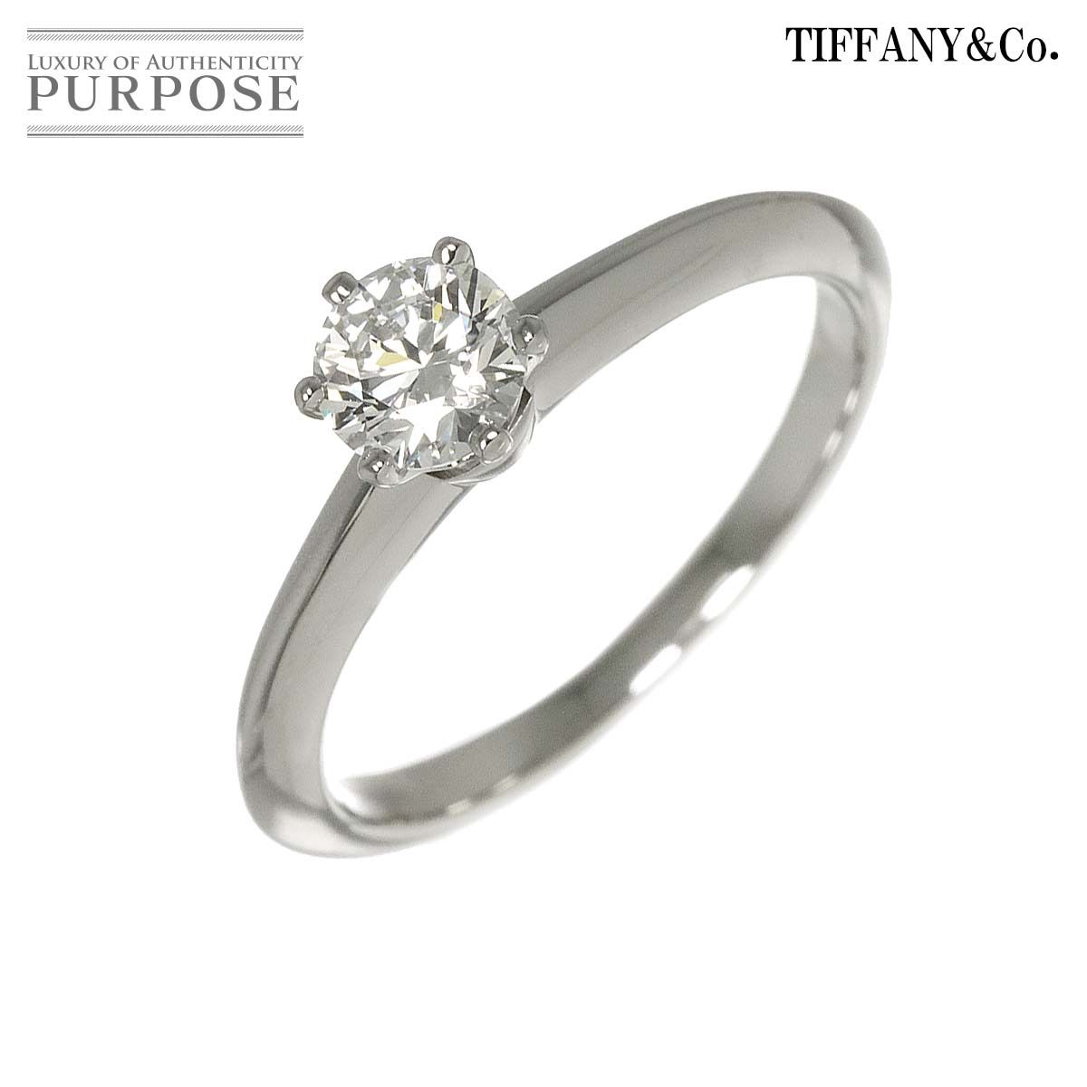 ティファニー TIFFANY&Co. ソリティア 8号 リング ダイヤ 0.38ct Pt プラチナ 指輪 Diamond Ring 90319357