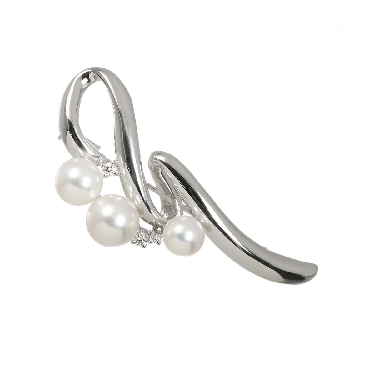 タサキ TASAKI アコヤ真珠 7.9-6.1mm ダイヤ 0.07ct ブローチ Pt プラチナ パール 田崎真珠 Akoya Pearl Brooch 90319487 タサキ TASAKI アコヤ真珠 7.9-6.1mm ダイヤ 0.07ct ブローチ Pt プラチナ パール 田崎真珠 Akoya Pearl Brooch 90319487