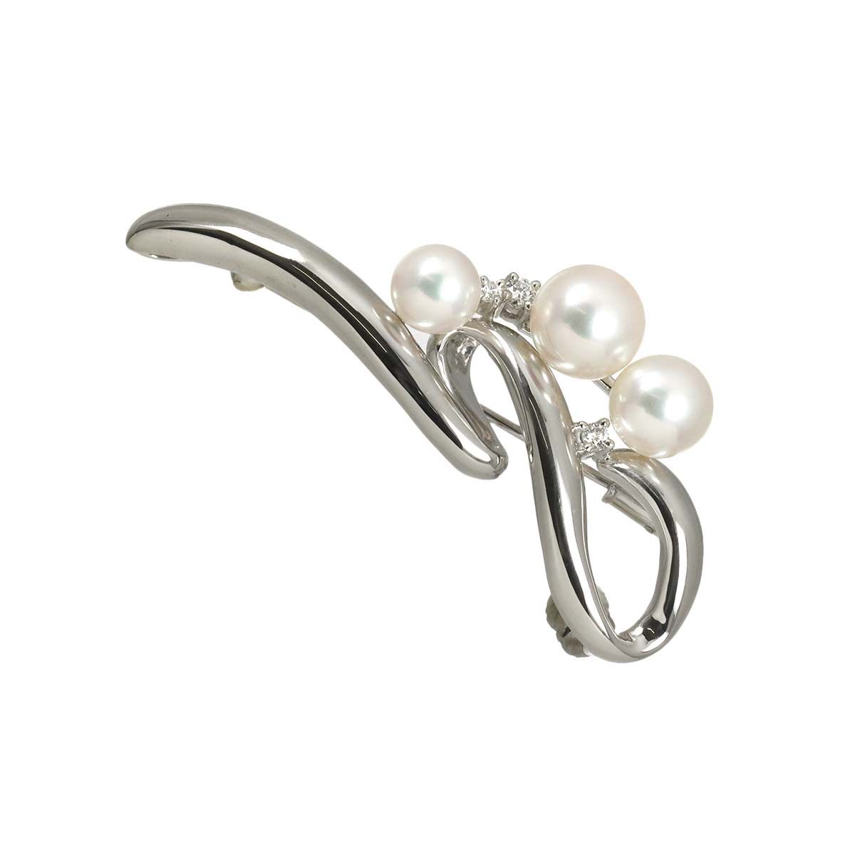 タサキ TASAKI アコヤ真珠 7.9-6.1mm ダイヤ 0.07ct ブローチ Pt プラチナ パール 田崎真珠 Akoya Pearl Brooch 90319487 タサキ TASAKI アコヤ真珠 7.9-6.1mm ダイヤ 0.07ct ブローチ Pt プラチナ パール 田崎真珠 Akoya Pearl Brooch 90319487