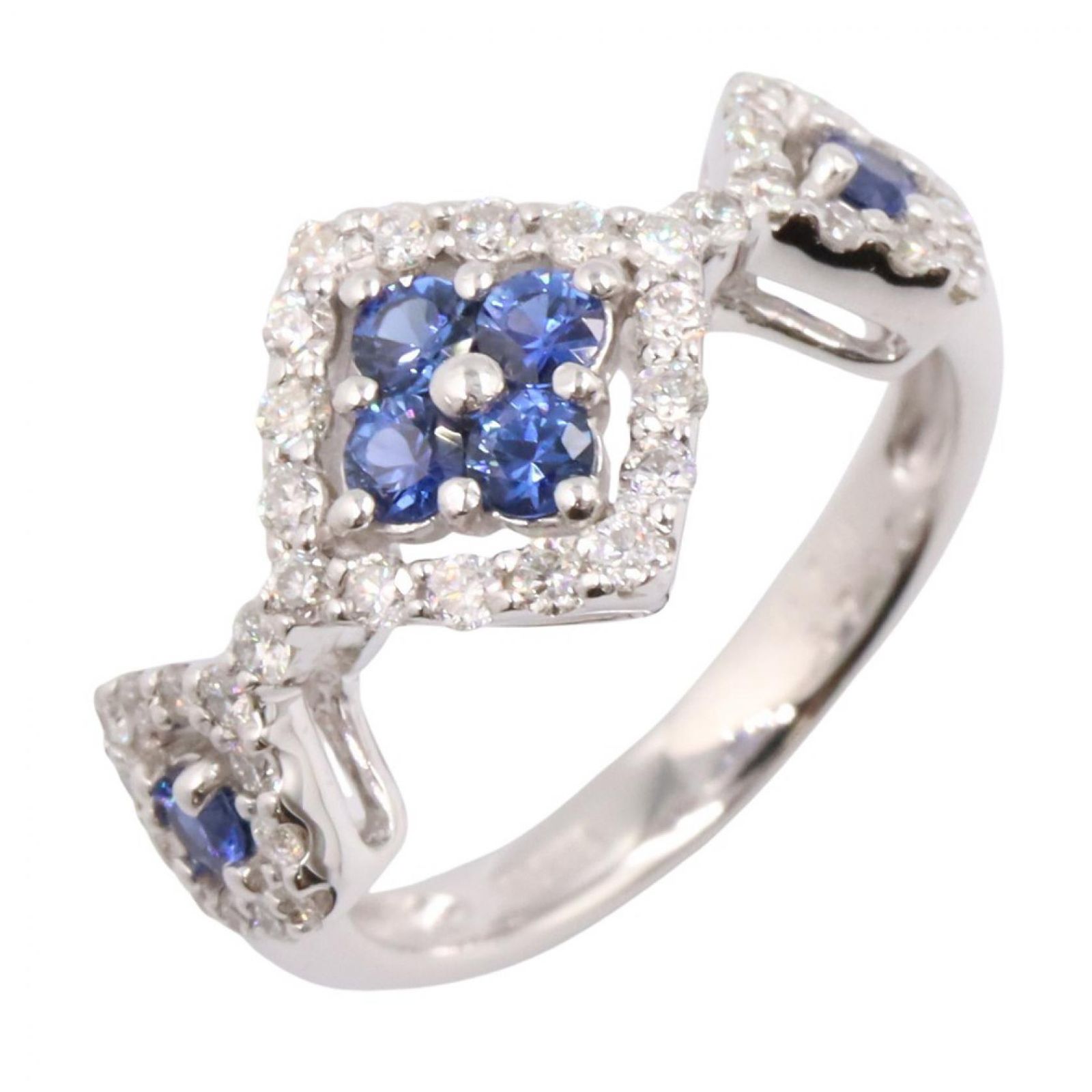 ジュエリー JEWELRY リング・指輪 サファイア ダイヤモンド リング サファイア 4.7g #9.5 K18WG(ホワイトゴールド) ダイヤモンド サファイア リング レディース
