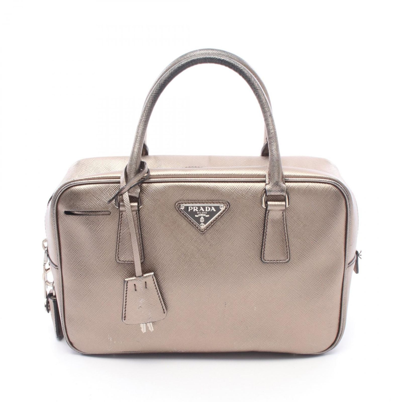 プラダ PRADA ハンドバッグ ガレリア BN1113 ゴールド レザー トライアングルロゴ ハンド レディース Used B