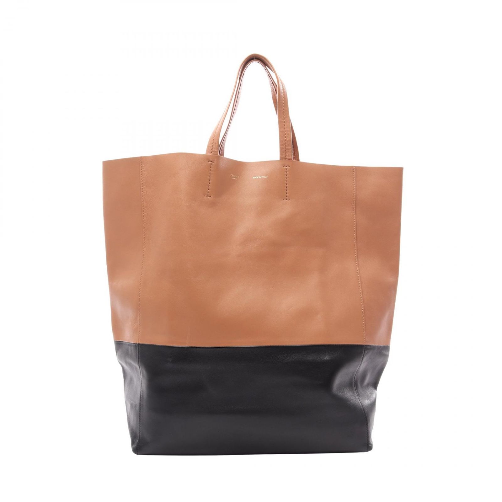 セリーヌ CELINE トートバッグ ホリゾンタルカバ 165553EBT ブラウン/ブラック レザー ホリゾンタルカバ トート レディース Used B