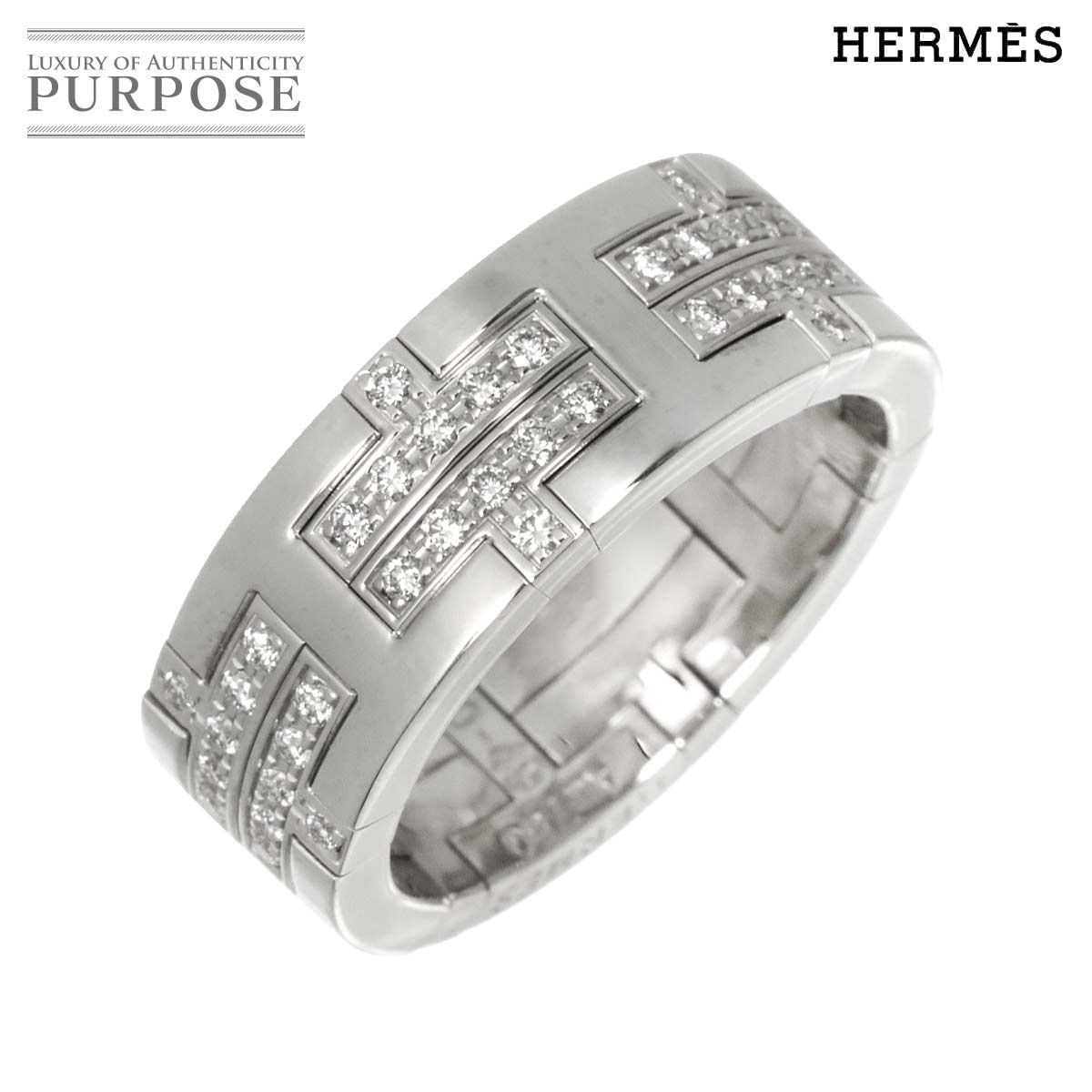 エルメス HERMES キリム #49 リング パヴェ ダイヤ K18 WG ホワイトゴールド 750 指輪 Kilim Ring 90320827