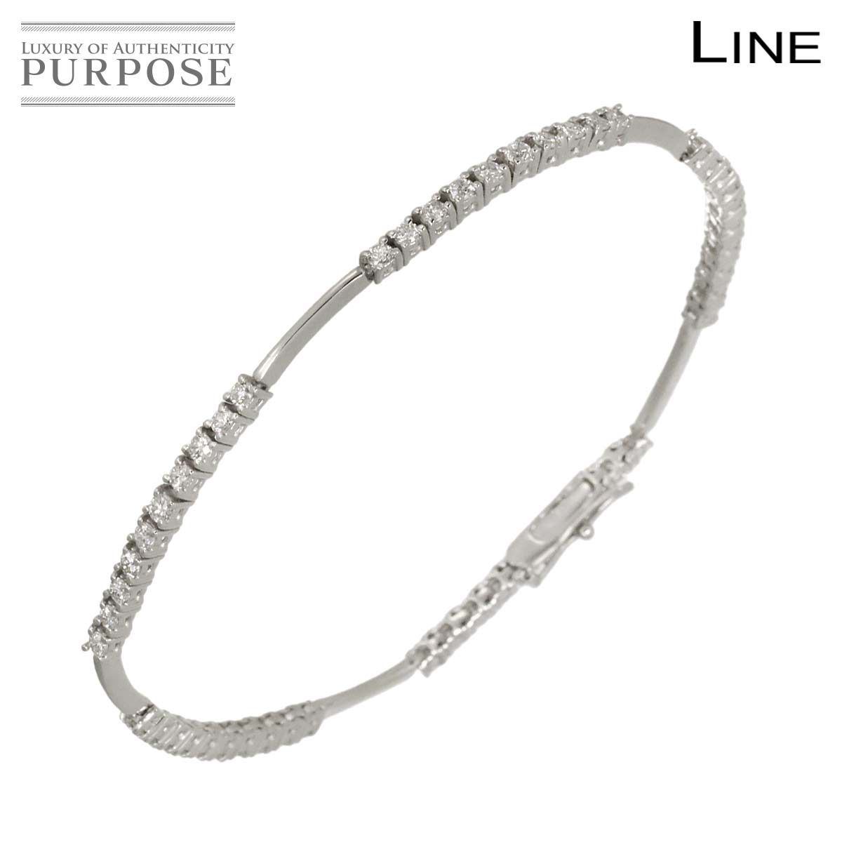 デビアス DE BEERS ライン LINE ダイヤ 1.50ct ブレスレット 18cm K18 WG ホワイトゴールド 750 Diamond Bracelet 90321527
