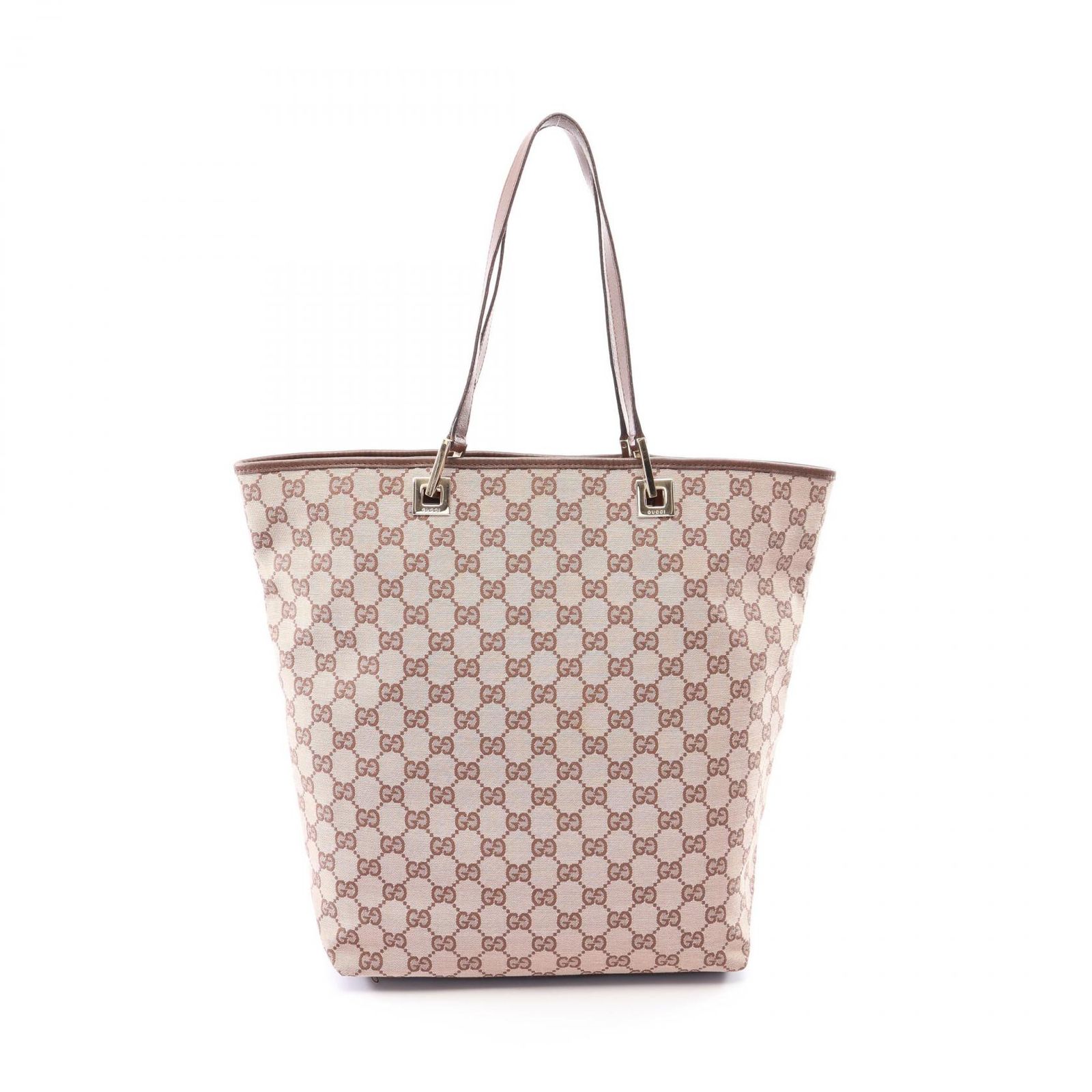 グッチ GUCCI トートバッグ GGキャンバス 002 1098 ピンクベージュ/ダークブラウン キャンバス レザー トートバッグ レディース Used B