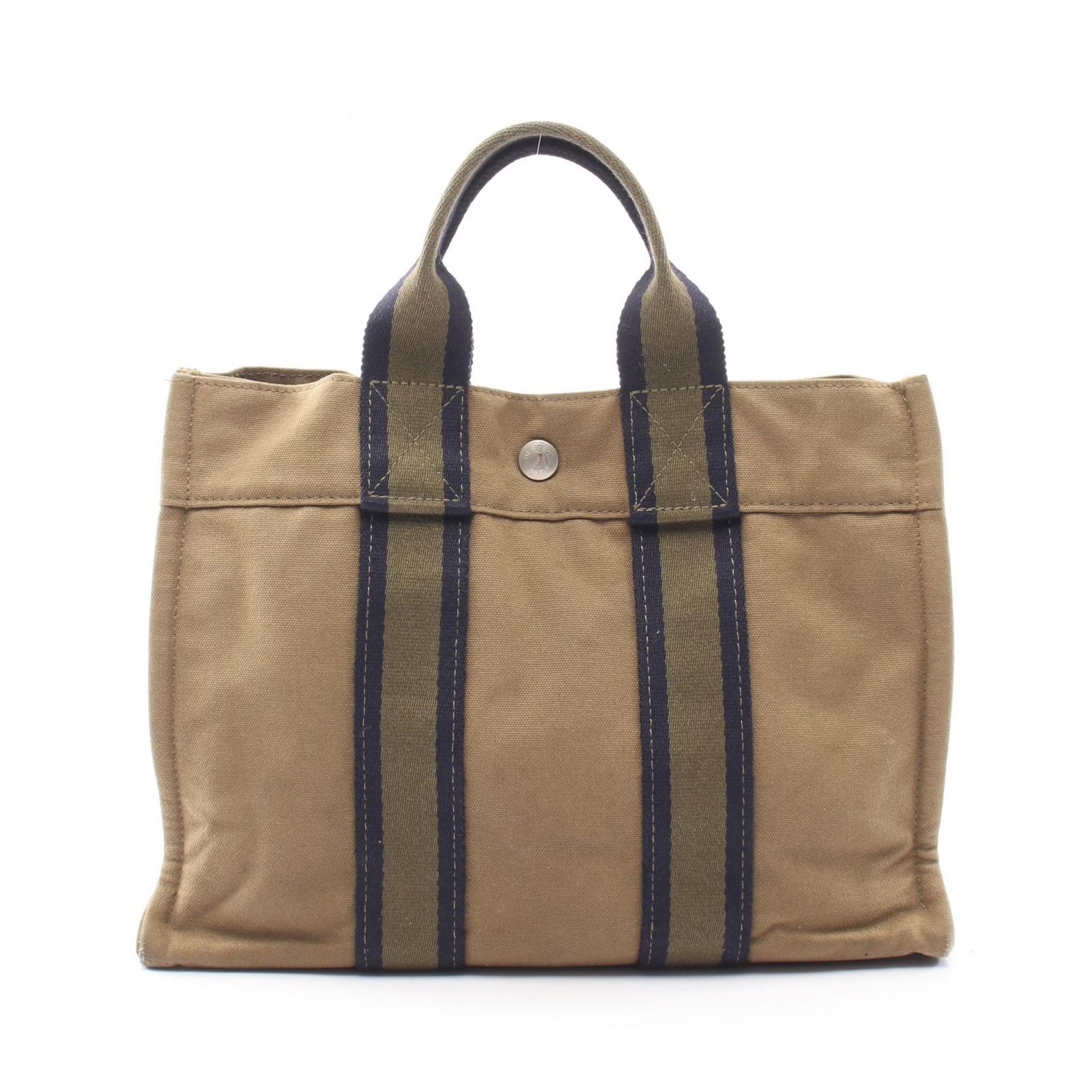 エルメス HERMES トートバッグ フールトゥPM カーキ キャンバス フールトゥPM カーキ レディース Used B