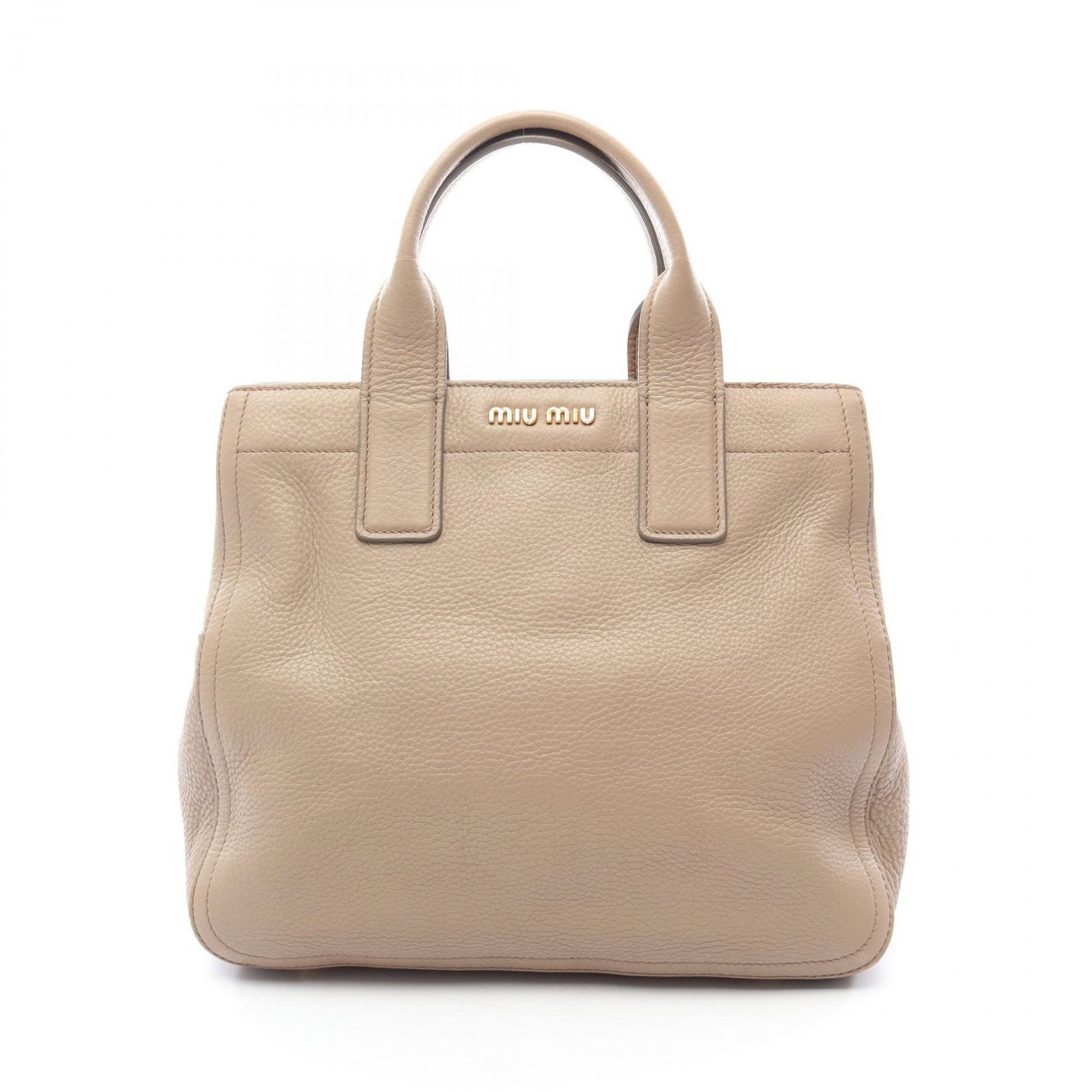 ミュウ ミュウ Miu Miu ハンドバッグ ヴィッテロカリブ RN0889 ベージュ レザー ヴィッテロカリブ 2wayトート レディース Used B
