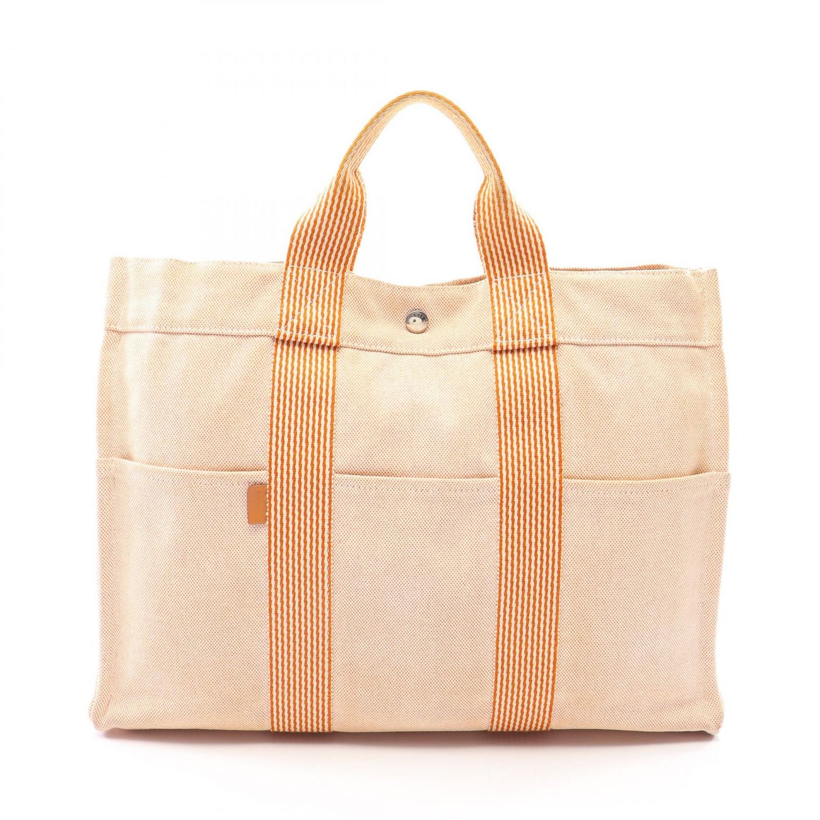 エルメス HERMES トートバッグ ニューフールトゥMM オレンジ キャンバス ニューフールトゥトートMM オレンジ レディース Used B