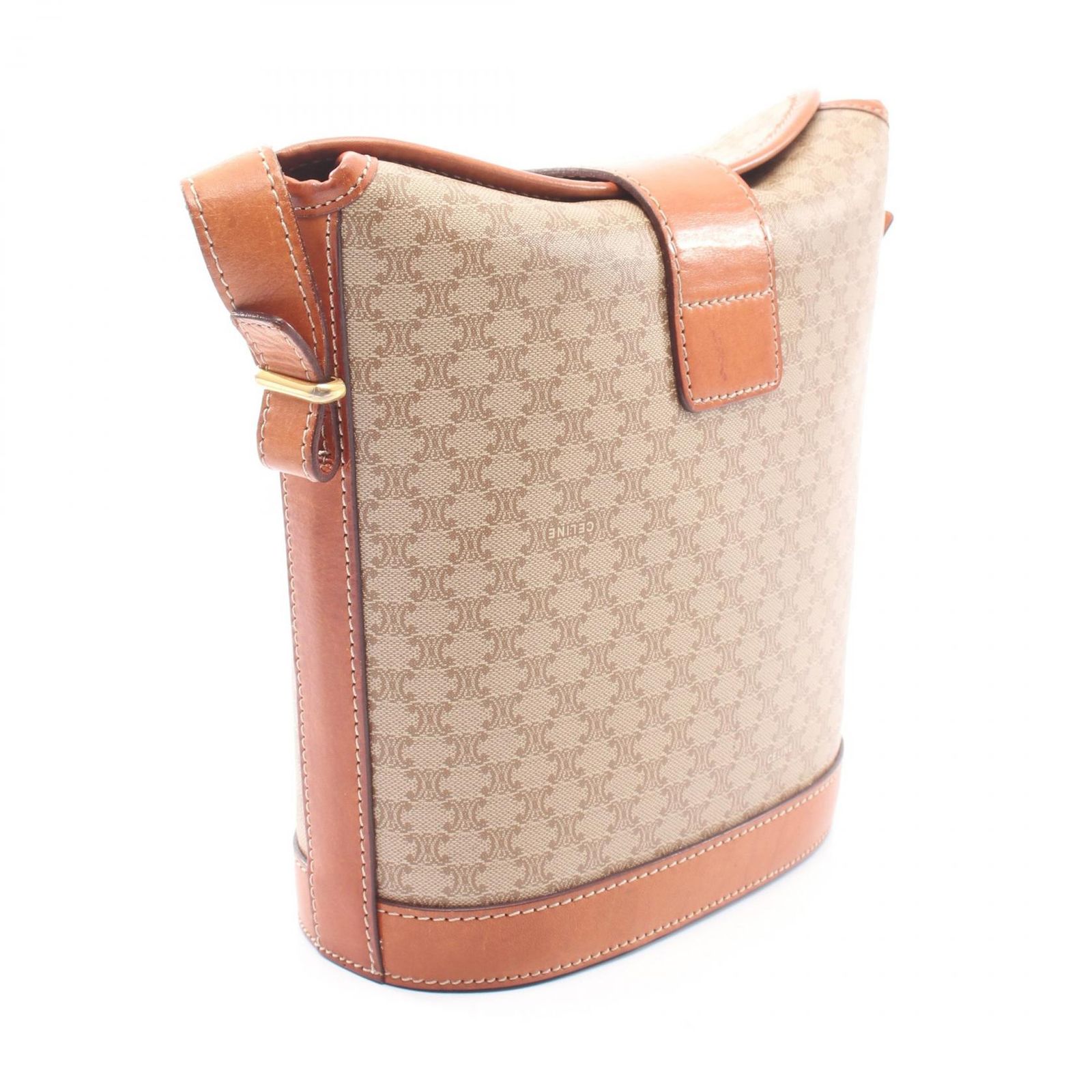 セリーヌ CELINE ショルダーバッグ マカダム ベージュ PVCコーティング