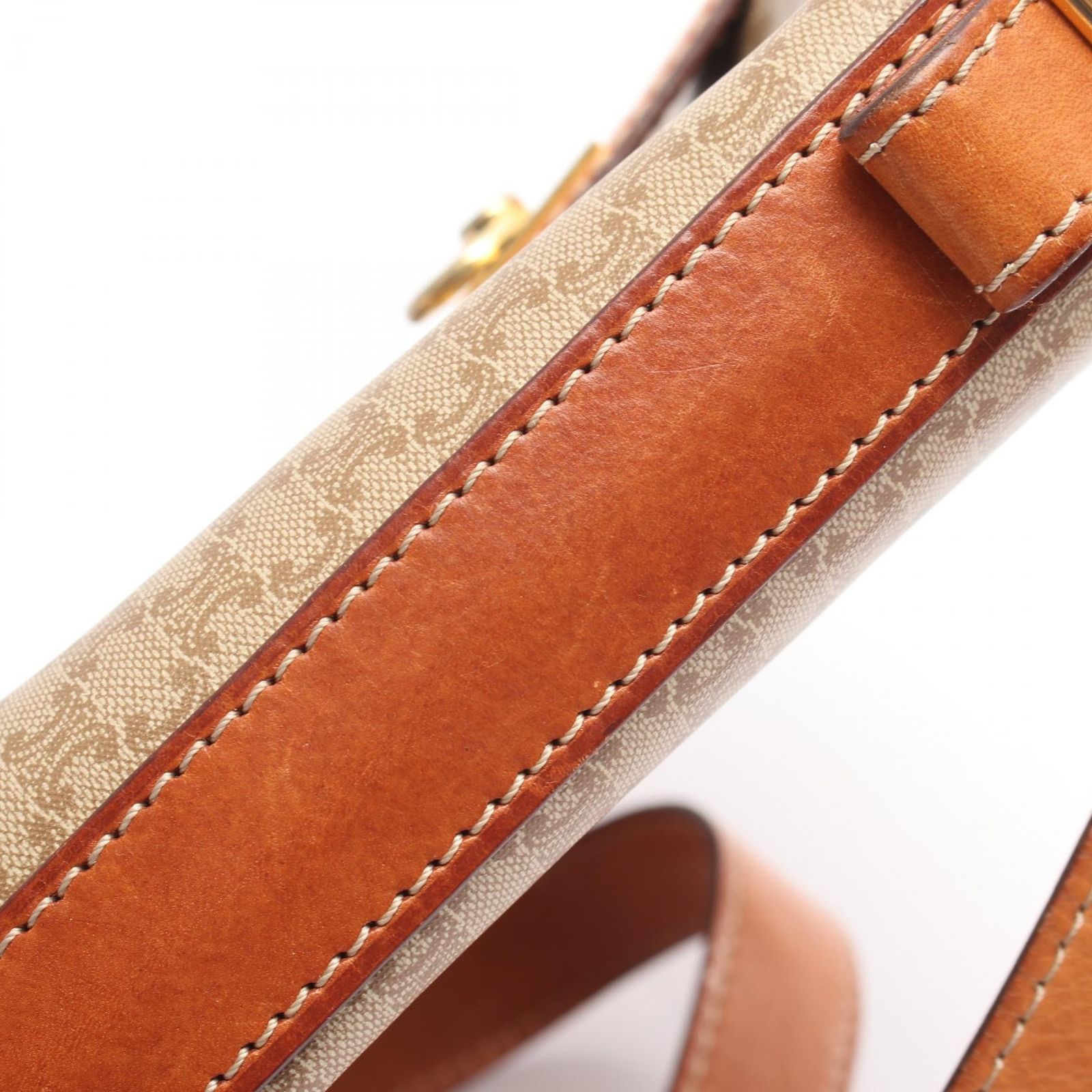 セリーヌ CELINE ショルダーバッグ マカダム ベージュ PVCコーティング 