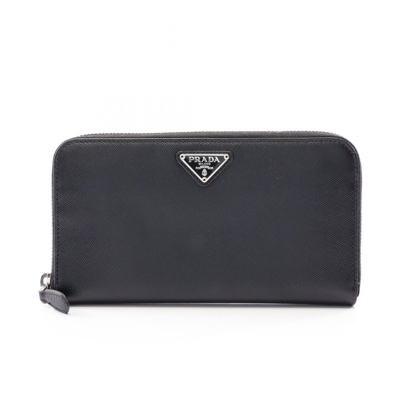プラダ PRADA ラウンド長財布 SAFFIANO M506A ブラック サフィアーノレザー トライアングルロゴ ラウンド長財布 ユニセックス Used B