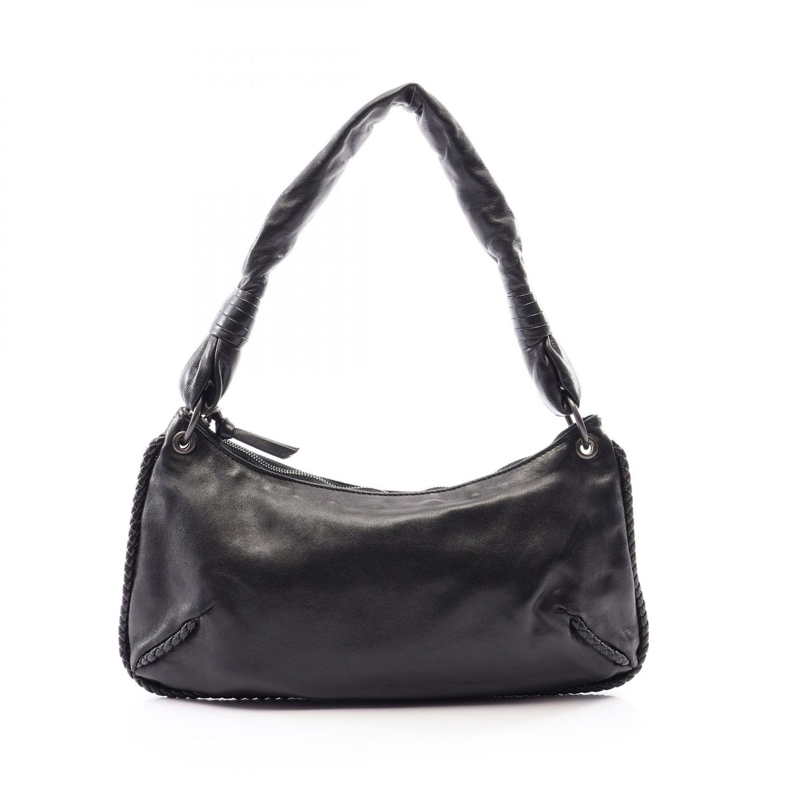 ボッテガヴェネタ BOTTEGA VENETA ハンドバッグ ブラック レザー ハンドバッグ レディース Used B